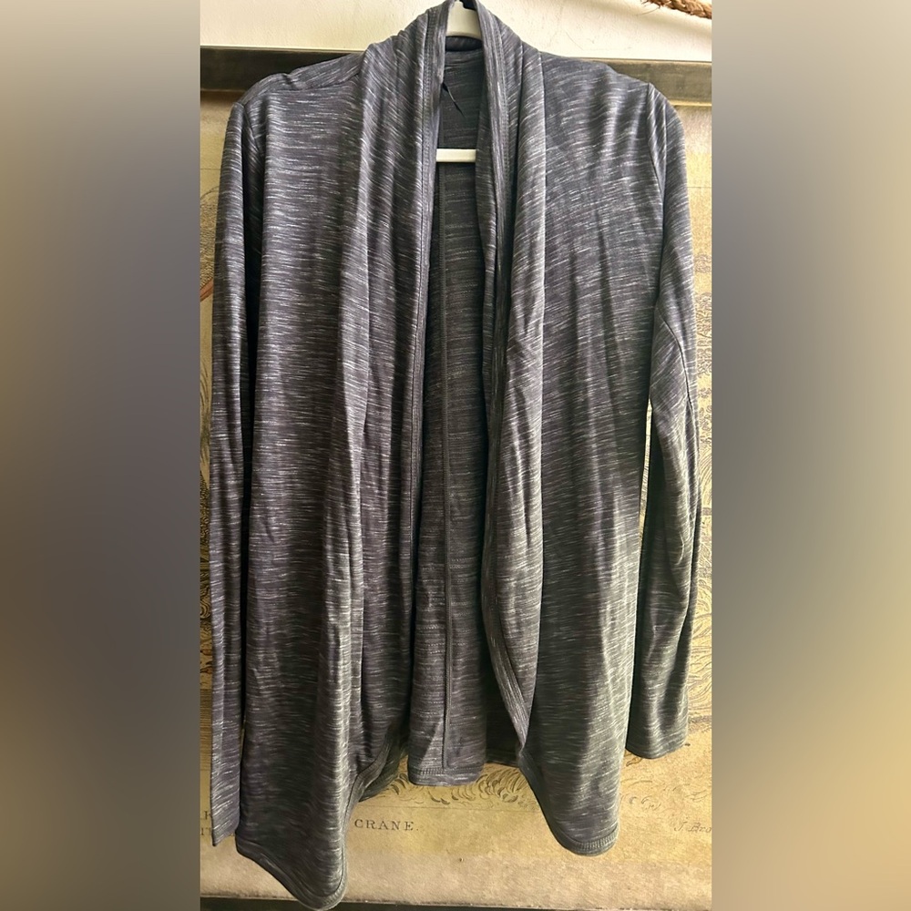 * Gaiam Activewear Cardigan Gray Spacedye SZ Medium *